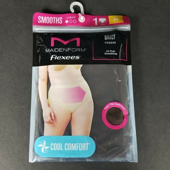 Maidenform Flexees Womens‎ Brief Cool Comfort Size M Dark Brown Smoothing - Picture 1 of 3